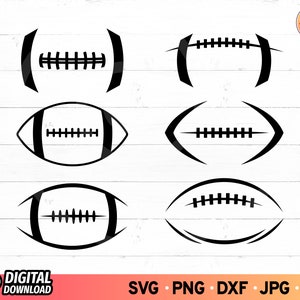 Football Laces SVG File Bundle, Football Outline SVG, Football Stitches Svg, Football Skeleton Svg, Clipart, SVG File for Cricut, Silhouette