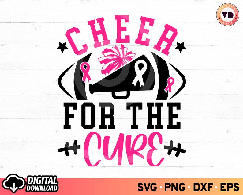 Cheer for the Cure SVG Fight Cancer Pink Ribbon SVG Football - Etsy