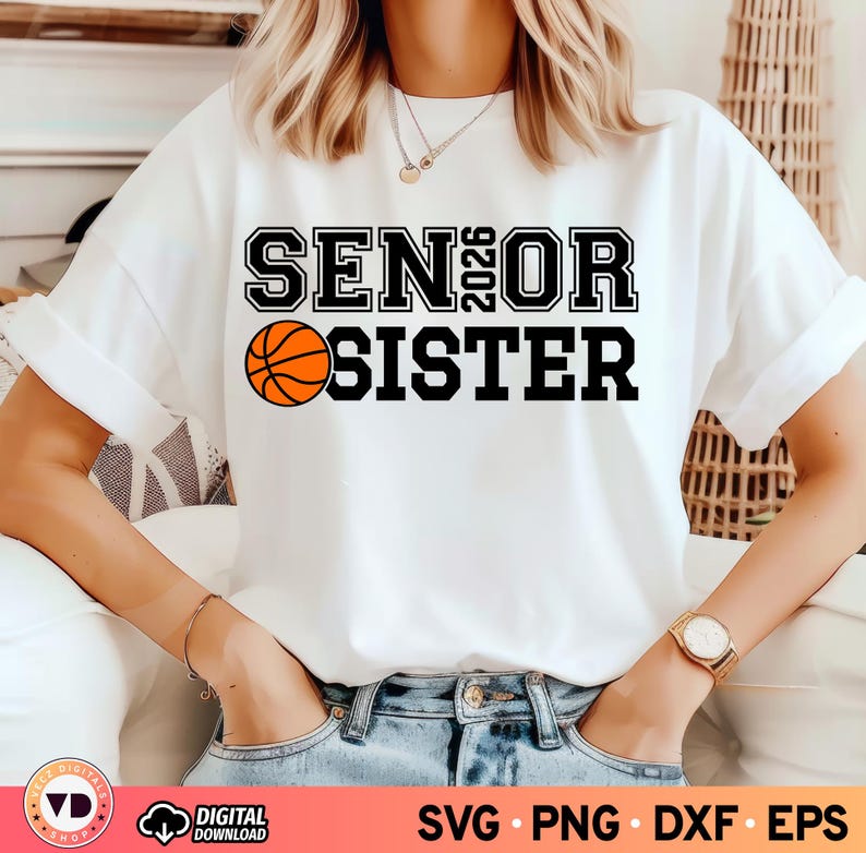 Senior Basketball 2026 SVG PNG Bundle: Matching Family Shirts (digital ...