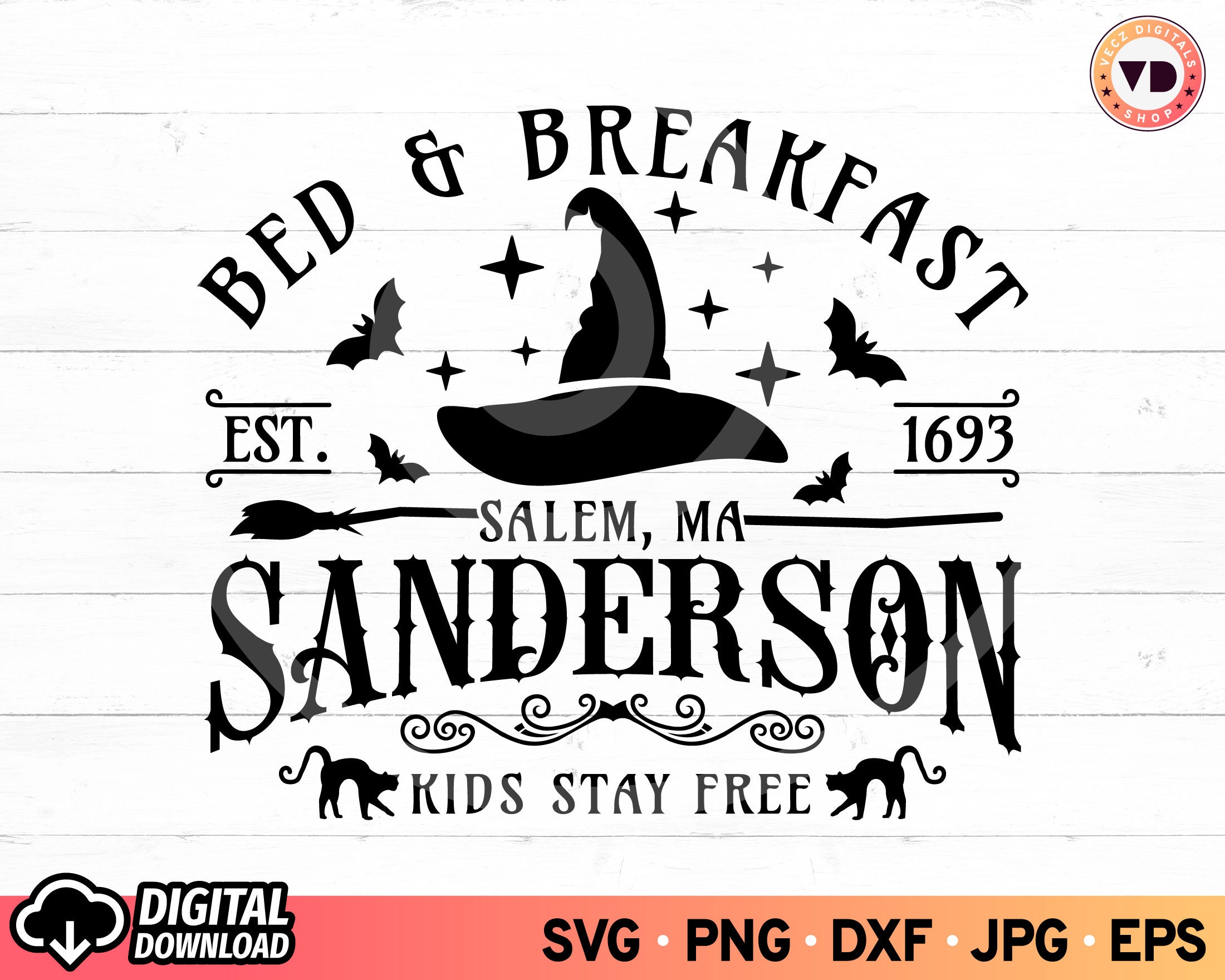 Sanderson Bed and Breakfast SVG Halloween Svg Halloween SVG Etsy