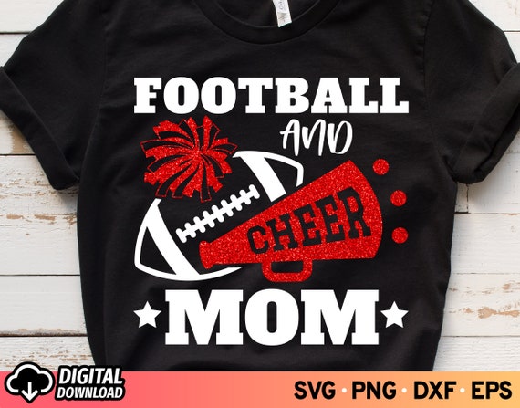Football & Cheer Mom SVG: Glitter Megaphone Gameday Design (Digital Download) PNG Sublimation