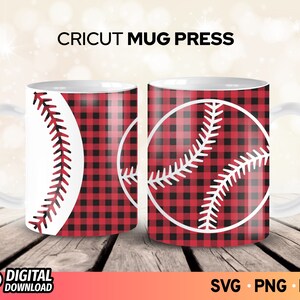 Cricut Mug Press SVG, Mug Wrap Template SVG, Baseball Stitches Pattern SVG, Mug Press Wrapping Template, Design for 12oz and 15oz Mug Sizes