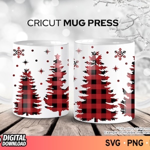 Cricut Mug Press SVG Christmas, Christmas Tree Svg, Mug Wrap Template SVG, Cricut Mug Svg, Coffee Mug Wrapping Svg, SVG Files for Cricut
