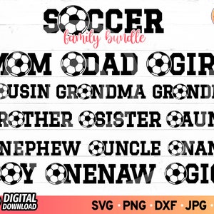 Soccer Family SVG Bundle: Team Mom Dad Shirt Designs (Digital Download) PNG Sublimation