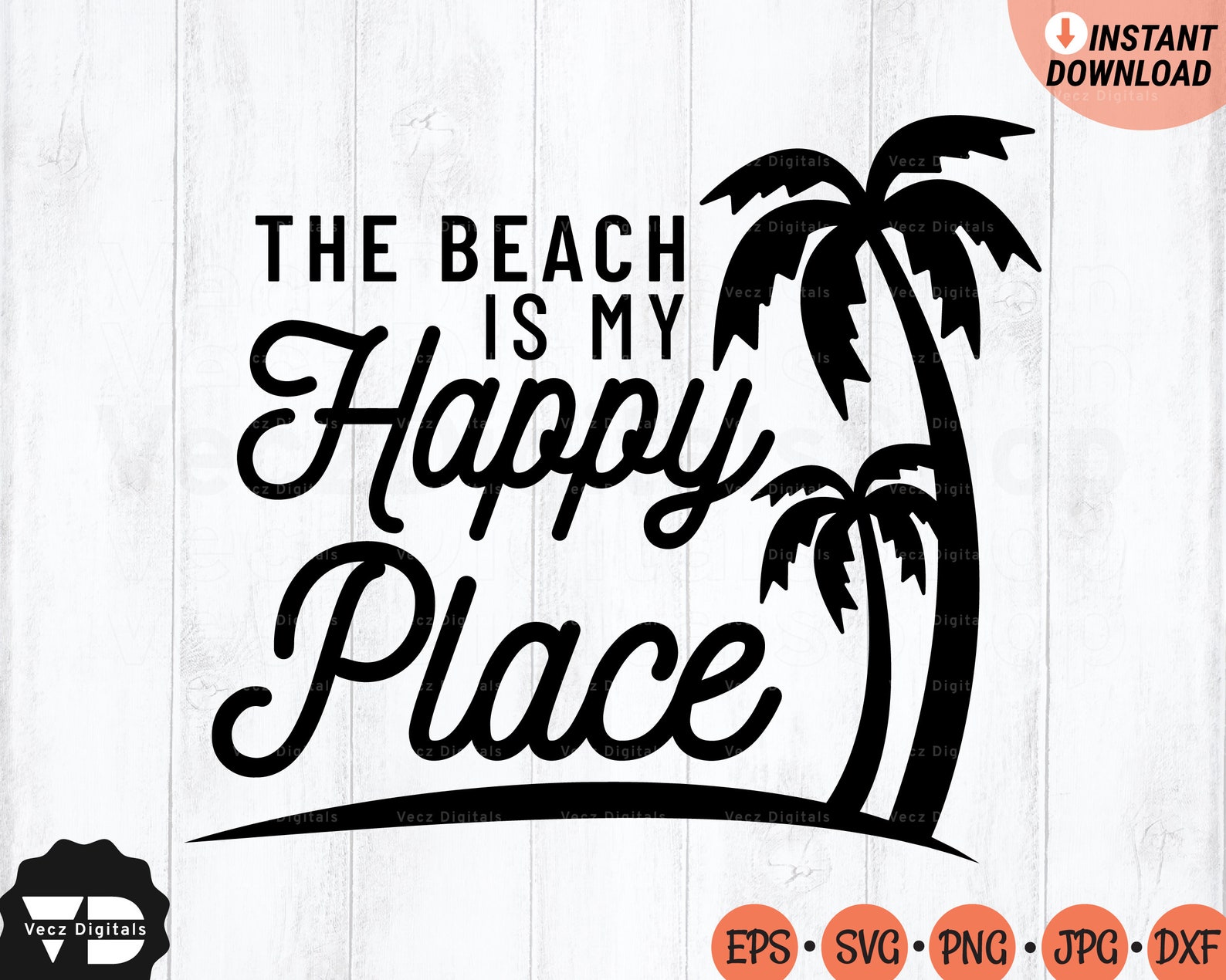 The Beach Is My Happy Place SVG Happy Place svg Summer Time Etsy