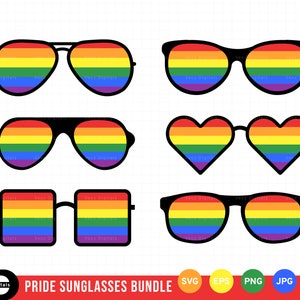 Rainbow Sunglasses svg, Pride Sunglasses svg, Happy Pride Month svg, Gay Pride svg, Love is Love svg, LGBT svg, Pride svg, Files for Cricut