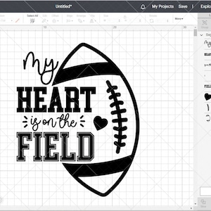 My Heart is on the Field Football SVG, Game Day Svg, School Football