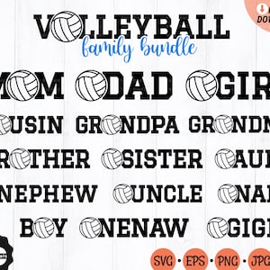 Volleyball Family Bundle SVG, Senior Volleyball Svg, Volleyball Shirt Gifts Svg, Volleyball Team Svg, Volleyball Mom Dad Svg, Sports Svg