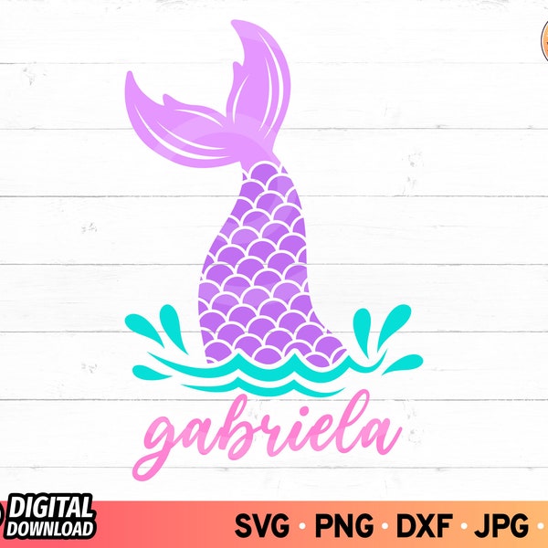 Mermaid Monogram SVG, Mermaid Tail Svg, Mermaid Svg, Mermaid Birthday Girl Svg, Mermaid Tail Name Svg, Mermaid Name Svg, Cute Mermaid, Png