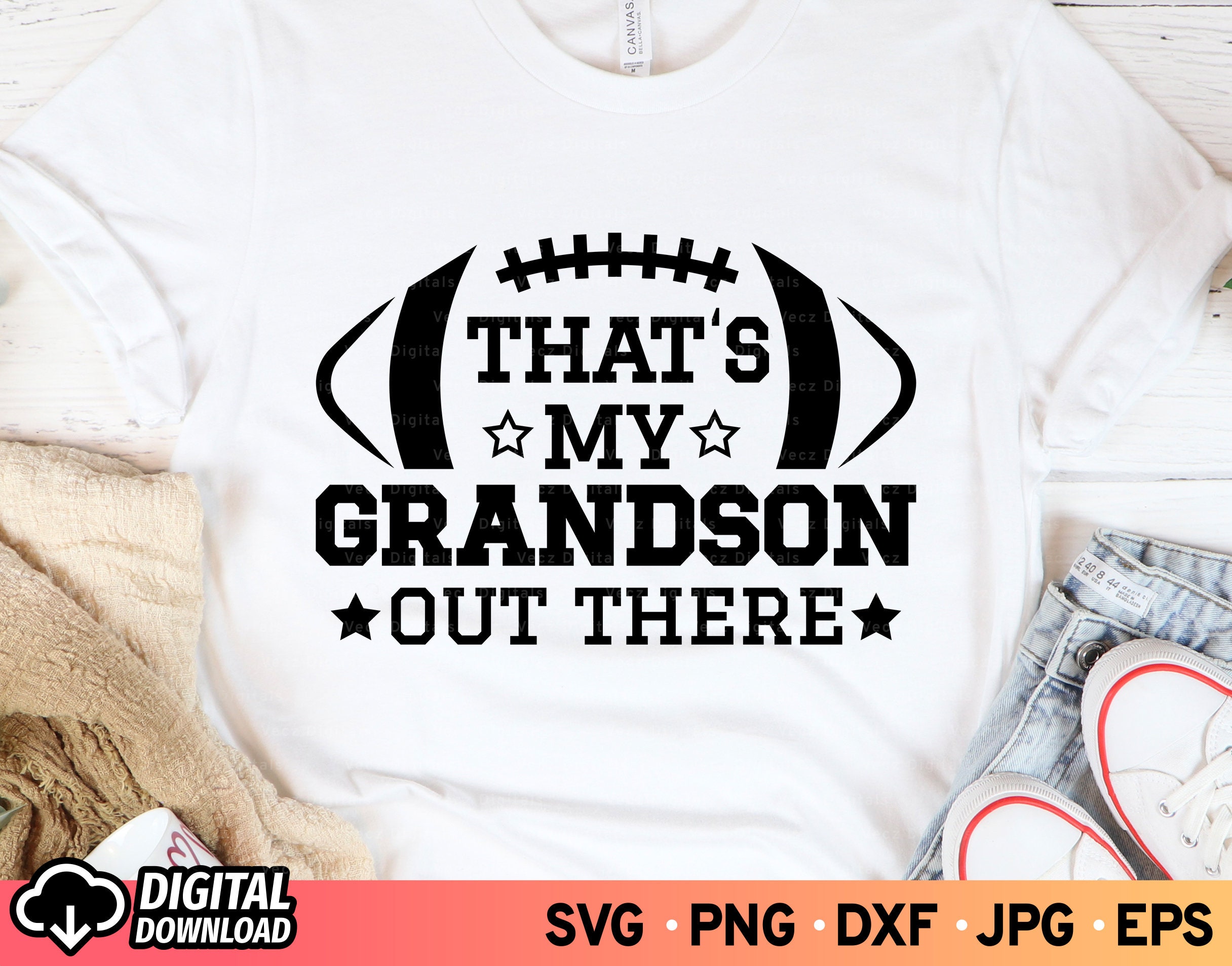 That's My Grandson Out There Football Svg Football - Etsy