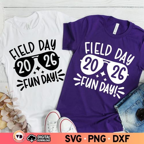 Feldtag Spaß Tag 2026 SVG, Schulsonnenbrillen Design, Schulausflug Shirt PNG, Retro Lehrer Schnittdatei, Sublimation digitaler Download