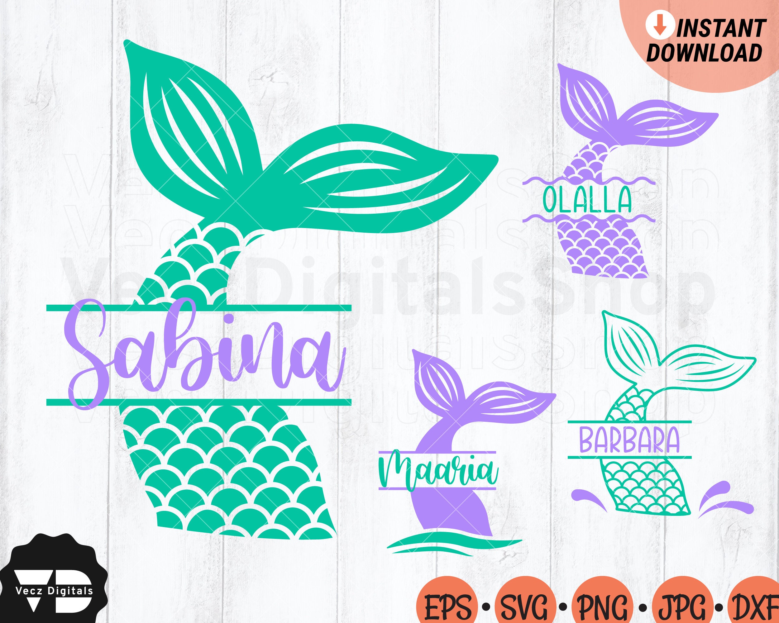 Mermaid Tail SVG, Mermaid SVG, Mermaid Birthday svg, Mermaid Tail Nam…