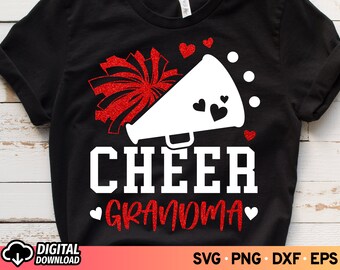 Cheer Grandma SVG: Glitter Pom Pom, Football Mom Design (Digital Download)  PNG Sublimation