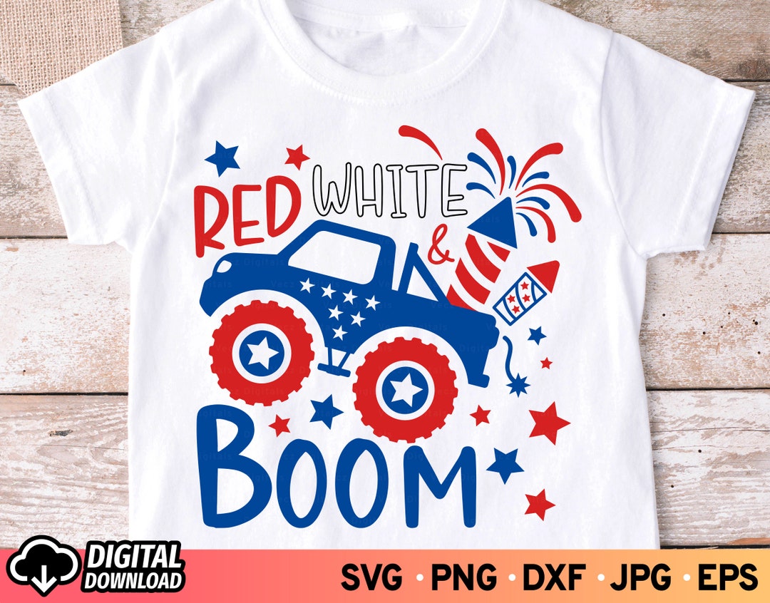 Red White and Boom SVG Fourth of July Svg Patriotic Svg Boy - Etsy