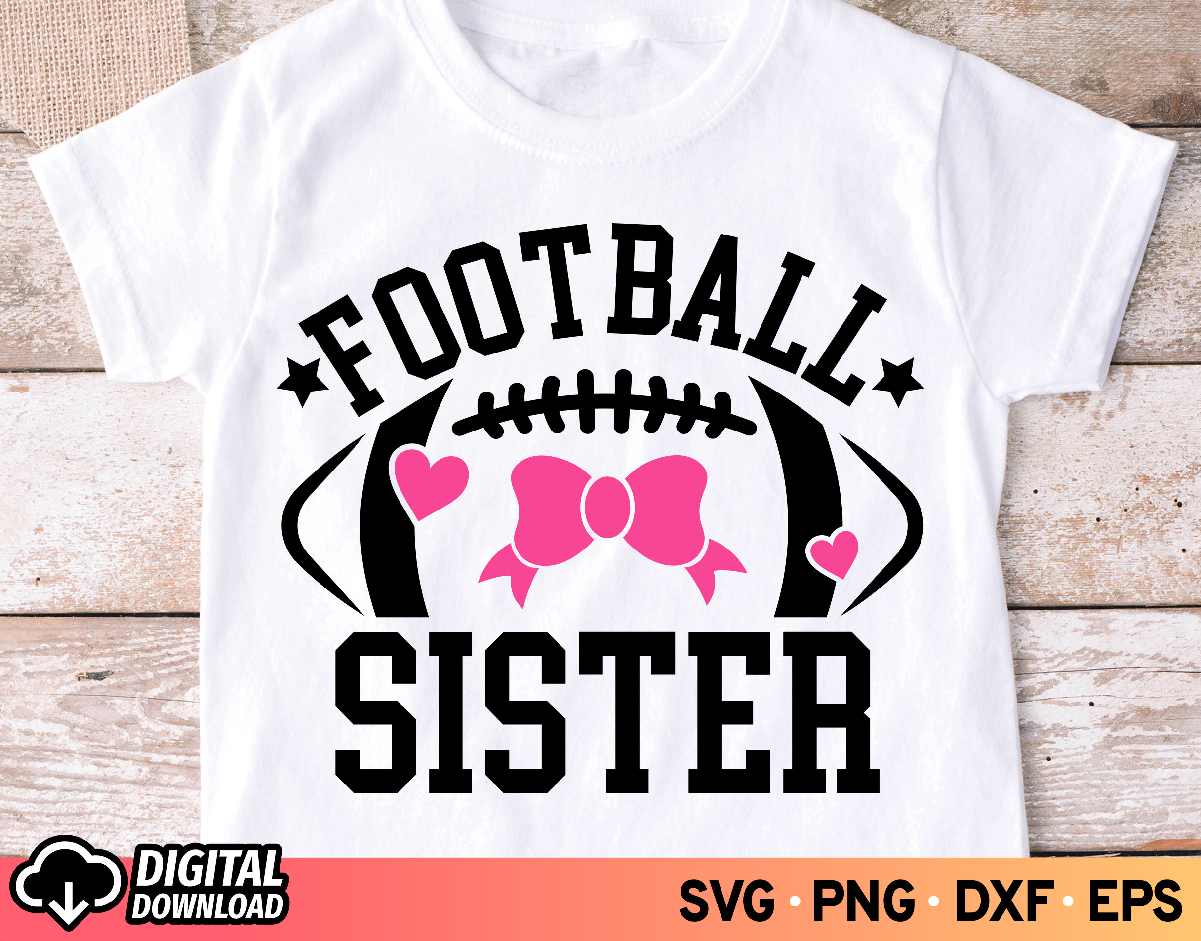 Football Sister SVG Sister Football Shirt Svg Cheer Sister Etsy