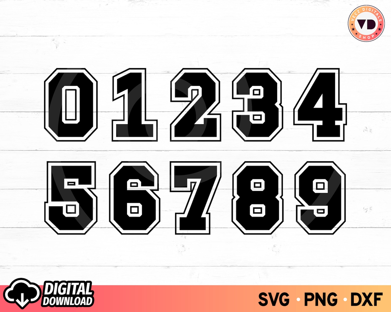 Sports Jersey Numbers SVG Numbers SVG Sports Numbers SVG Etsy