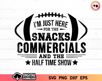 Football Snacks Commercials Half Time Show SVG: Cricut, PNG (Digital Download) PNG Sublimation