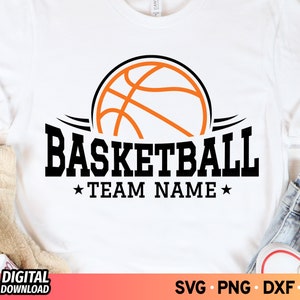 Nome do time de basquete SVG, Jogador de basquete Svg, Mãe do basquete Svg, Camisa de basquete Svg, Clipart de basquete, Contorno de basquete Svg, Png