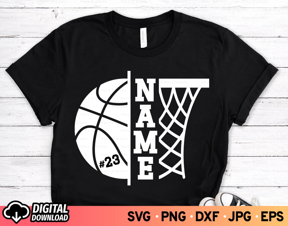 Basketball Net SVG Basketball Split Name Frame Svg - Etsy