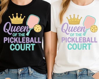 Pickleball Queen SVG: Pastel Crown Paddle Clipart (Digital Download