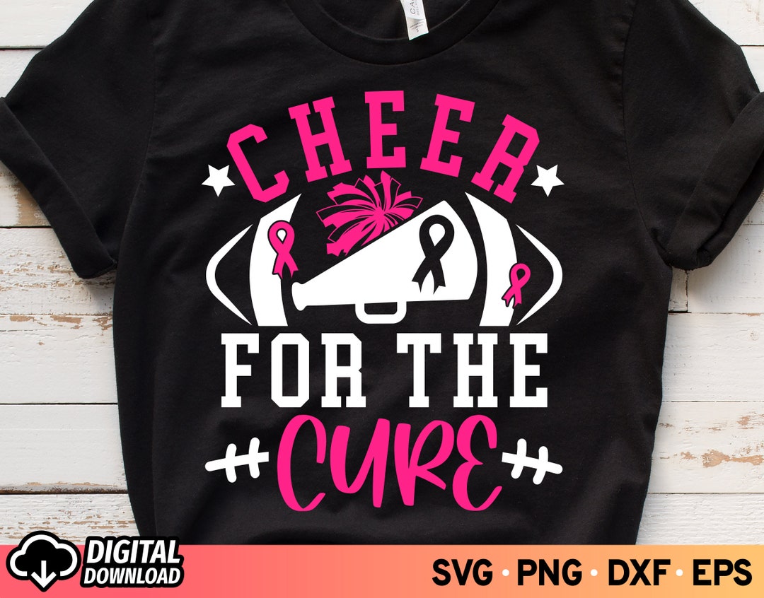 Cheer for the Cure SVG, Fight Cancer Pink Ribbon SVG, Football Cancer