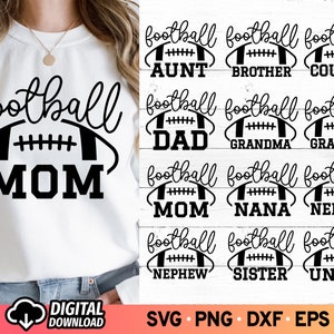 Football Family Bundle SVG, Football Name Svg, Football Mom Football Dad Svg, Football Sister Svg, Football Svg, Football Marching Shirt Svg