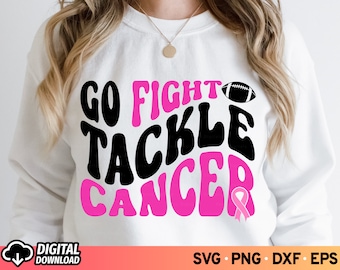 Fútbol americano contra el cáncer SVG: Diseño de guerrero con lazo rosa (descarga digital) Sublimación PNG