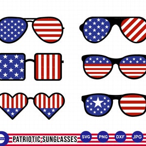 Patriotic Sunglasses SVG, Fourth of July svg, Merica svg, American Flag svg, Patriotic Sunglasses, Flag Sunglasses svg, Files For Cricut