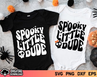 Little Spooky Dude SVG: Kids Halloween Shirt Design (Digital Download) PNG Sublimation