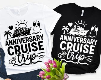 Viaje de aniversario en crucero SVG, Camiseta de aniversario de crucero para parejas, Es nuestro viaje de aniversario SVG, Camisetas de boda de vacaciones PNG, Pareja a juego