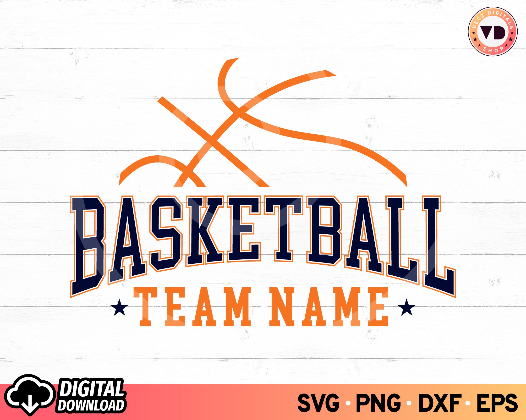 Basketball Team Name SVG Basketball Team Logo Design Etsy
