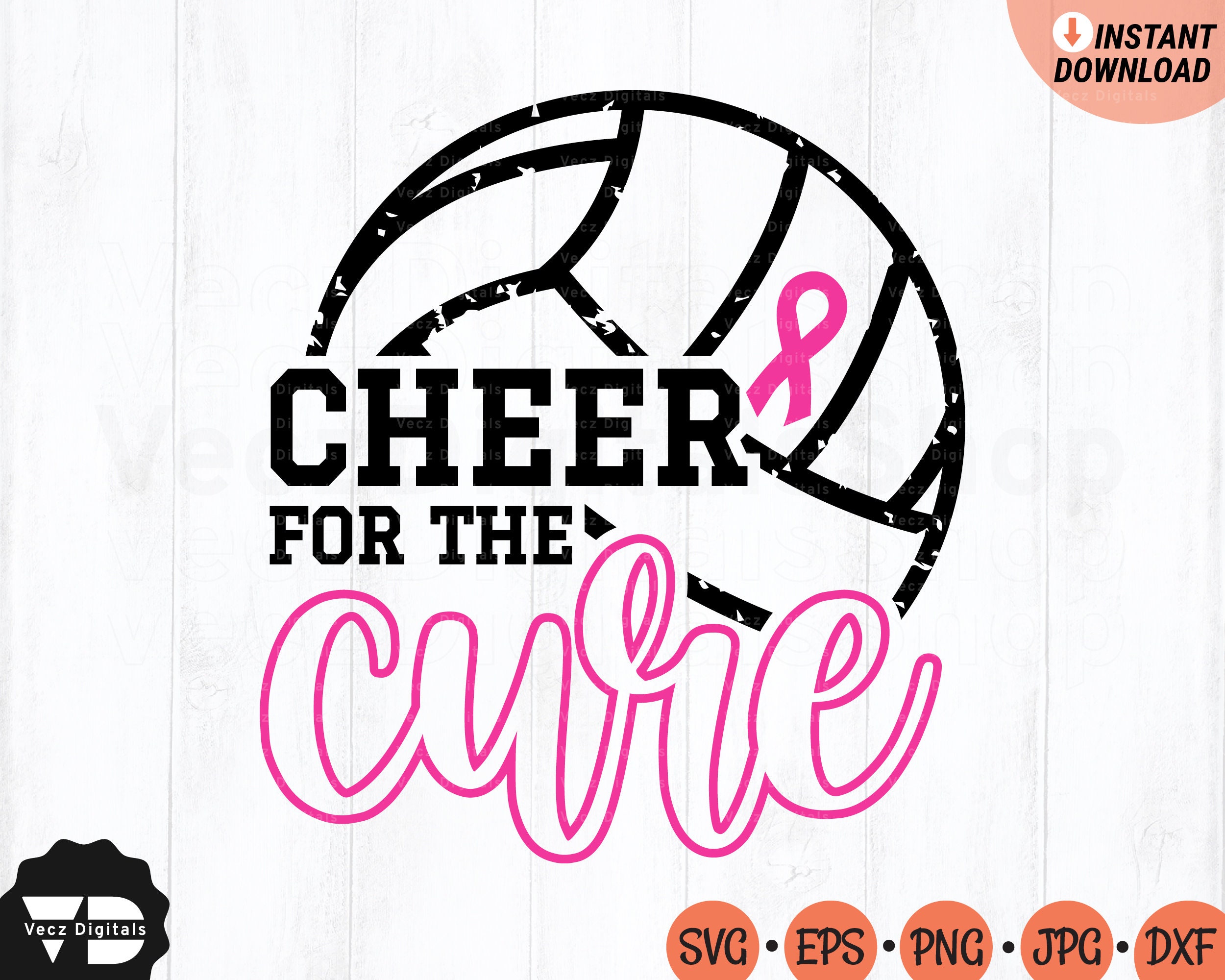Cheer for the Cure SVG Volleyball Cancer Awareness Svg for - Etsy