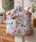 Handmade Wild Wood Peg Bag: Cotton Canvas with Wooden Hanger