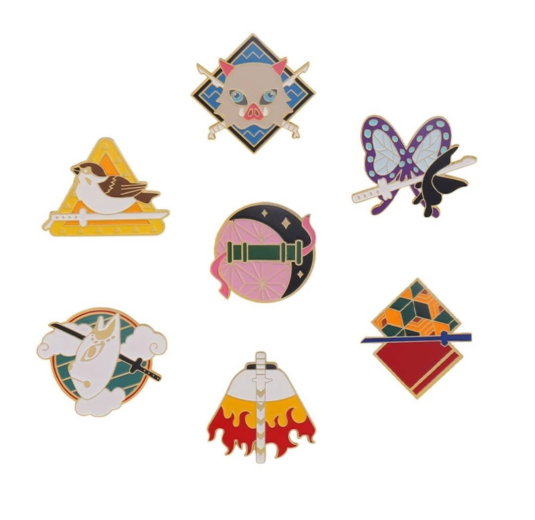 Demon Slayer Pins Japanese Anime Pins Animation Pins Zinc Etsy