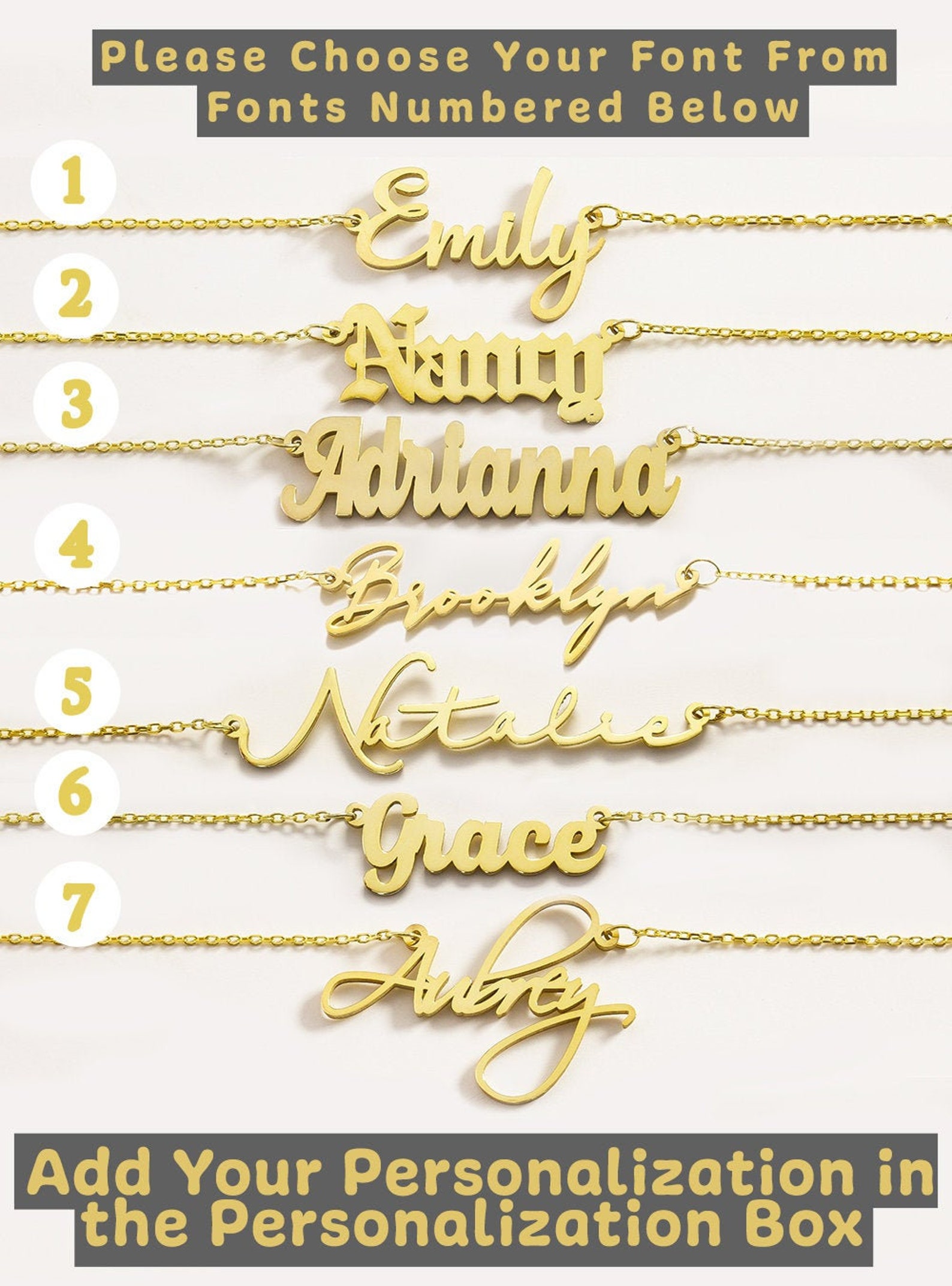 K Gold Name Necklace White Gold Personalized Gifts Etsy