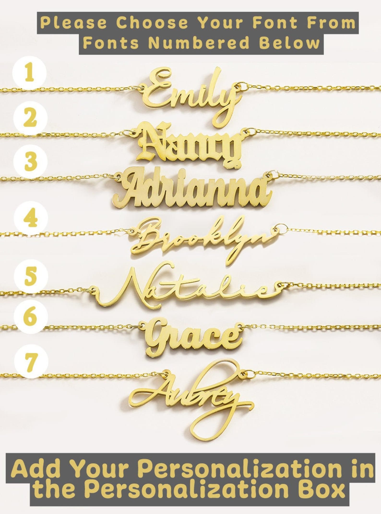 K Gold Name Necklace White Gold Personalized Gifts Etsy