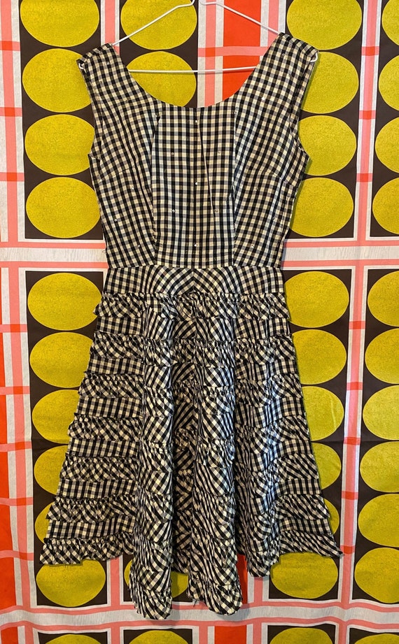 1950s Gingham Cocktail/Party Dress - image 1