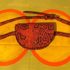 Monedero cinturón serpiente naranja