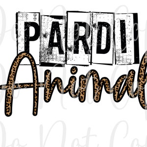 Puede incluir: Texto gráfico en blanco y negro que dice "PARDI ANIMAL" con la palabra "ANIMAL" en un estampado de leopardo marrón y negro.