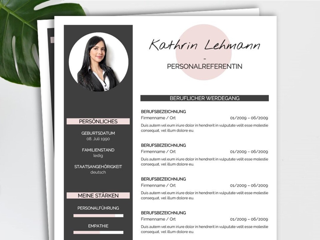 PREMIUM Application Template German: CV Template, Cover Letter, Cover ...