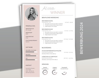 PREMIUM application template German: CV template Word & Pages | with cover letter, cover sheet, letter of motivation