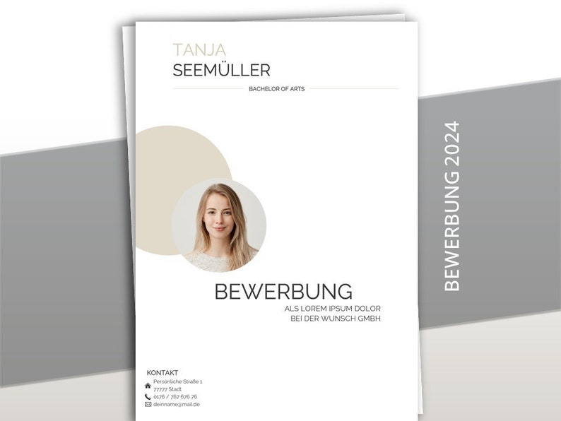 PREMIUM Application Template Modern Resume Template German Word & Pages ...