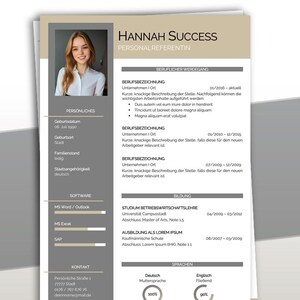 Plantilla de CV PREMIUM Alemán: plantilla de CV, carta de presentación, hoja de presentación, carta de motivación | Word + Páginas | Descarga instantánea