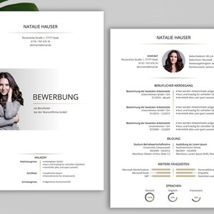 Plantilla de solicitud PREMIUM en alemán Word: plantilla de CV, carta de presentación, hoja de presentación, carta de motivación