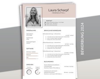 PREMIUM CV template modern: application template German Word + Pages with cover letter, cover sheet and letter of motivation