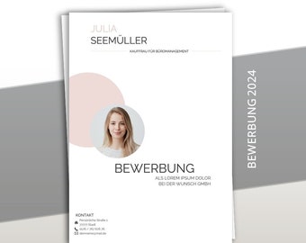 PREMIUM resume template creative | Application template in German with cover letter, cover sheet and letter of motivation | Word + Pages