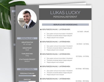 PREMIUM application template german: CV, cover letter, cover page, letter of motivation | Word + Pages | Instant download | "Lukas"