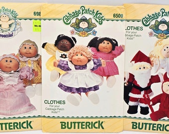 Butterick Cabbage Patch Kids 6509, 6980 & 4077 Lot of 3