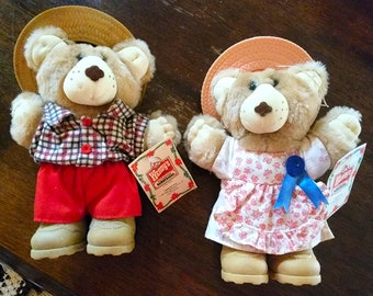 Furskins Bears, Boone & Hattie - 1986 made for Wendy's Restaurant