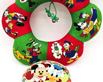 Disney Holiday Wreath & Vintage Disney Round Tin